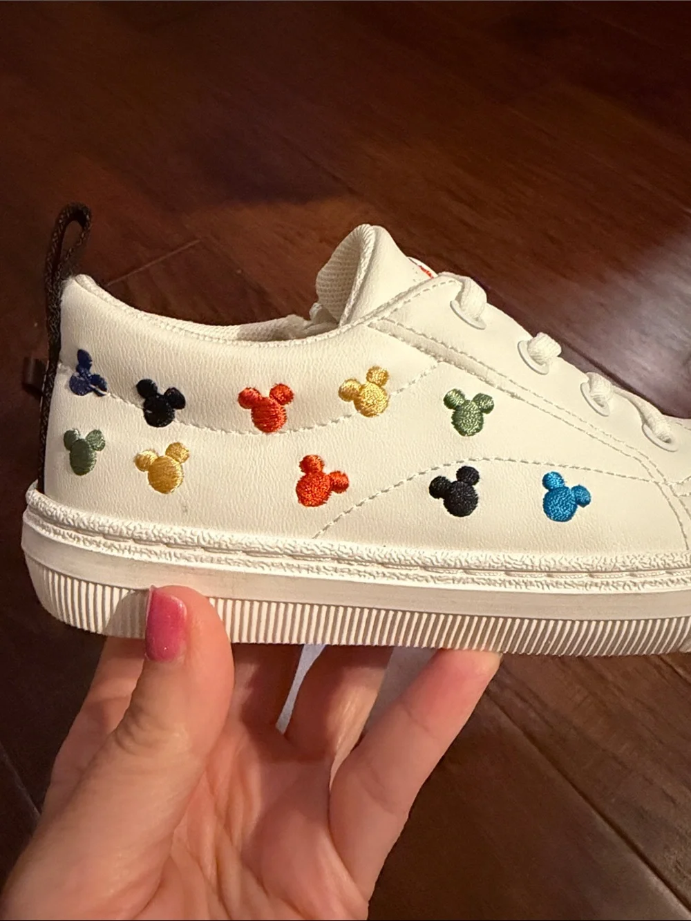 Zara Cream Kids Sneakers with Colorful Embroidered Icons